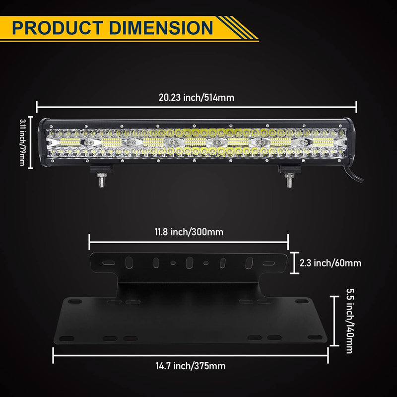 Willpower 20 Zoll 51CM 420W Led Arbeitsscheinwerfer Bar + Kennzeichenhalter + Kabelbaum Led Scheinwe