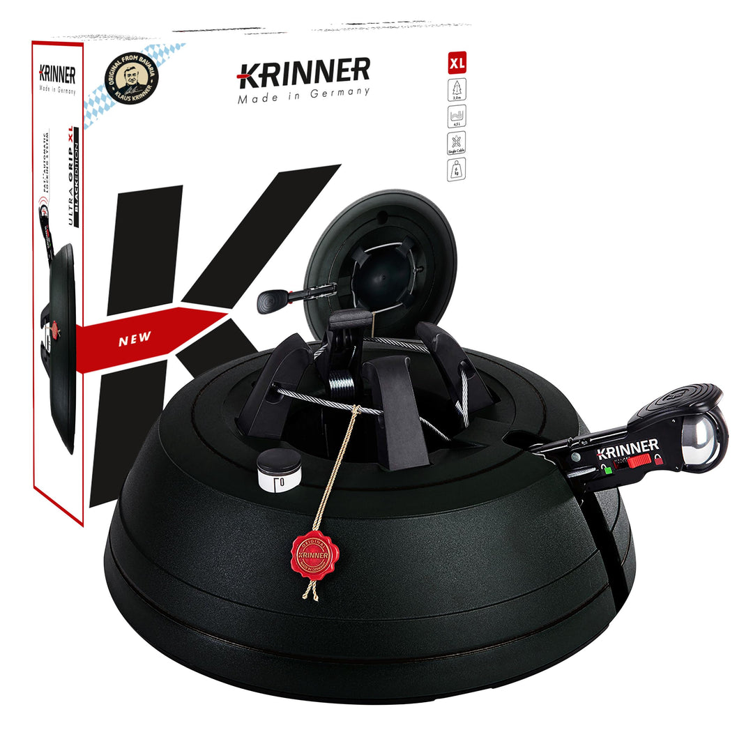 Krinner Christbaumständer Black Edition Ultra Grip XL Baumhöhe bis 3,0 m Weihnachtsbaumständer Tanne