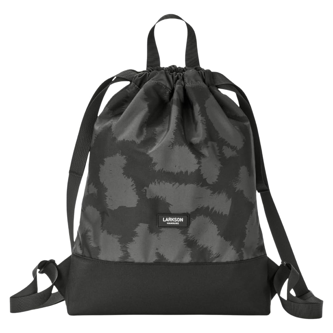 LARKSON Turnbeutel Damen &amp; Herren Grau Leo - No 7 - Rucksack Damen für Sport und Festival - Beutel R