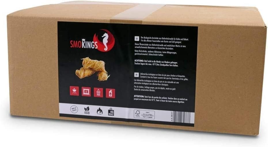 20 Kg Premium Kamin-Anzünder aus Holzwolle und Wachs - Ideal für alle Kamine Öfen Grills Pizzaöfen F