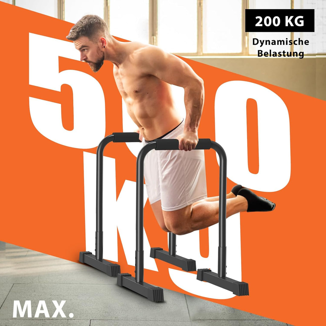 DH FitLife Dip Barren Bars | Dip Stange & Verstellbare Dip-Station 80-90 cm | Parallettes für Calist