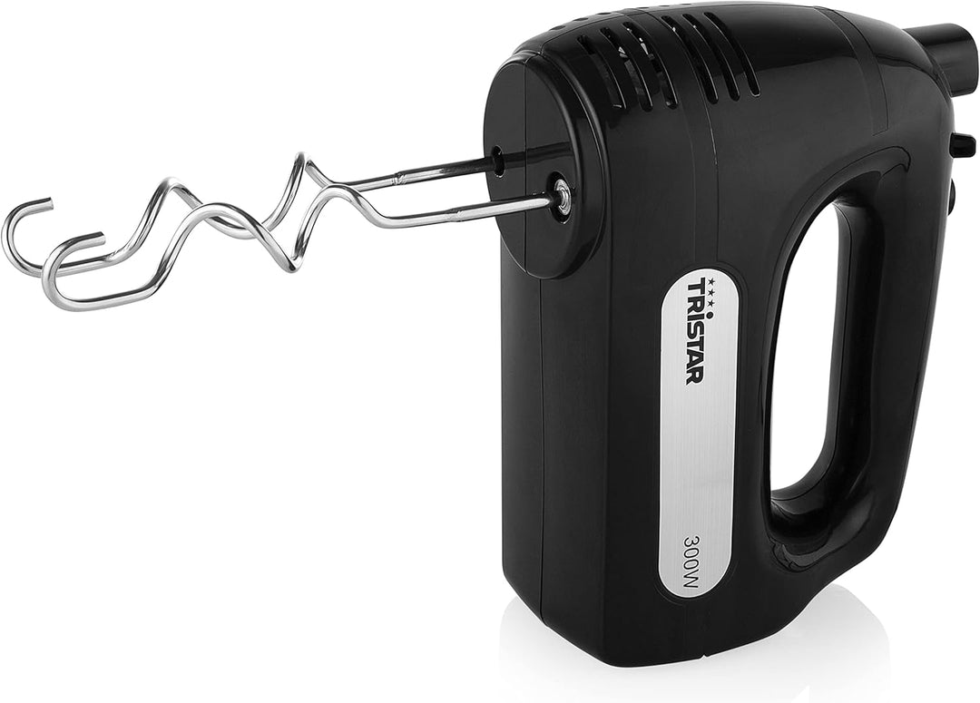 Tristar MX-4201 Handmixer, 5 Geschwindigkeits- und 1 Turbostufe, 300 Watt Leistung, mit 2 Teighaken