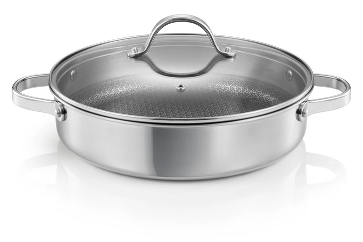 Tescoma Tiefe Bratpfanne SteelCRAFT mit Deckel ø 28 cm, 2 Griffe
