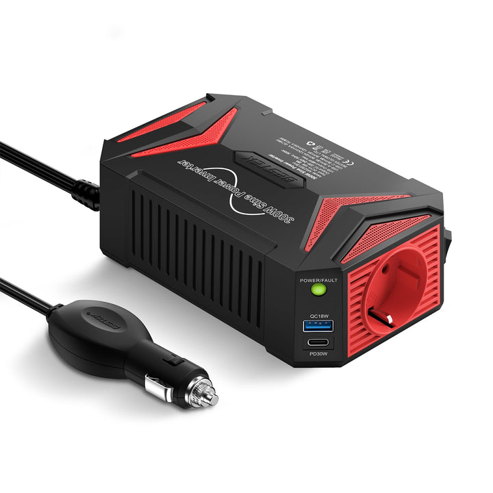 Reiner Sinus wechselrichter 12v auf 230v/BESTEK 300W stromwandler 12 auf 230/steckdose Auto Adapter/