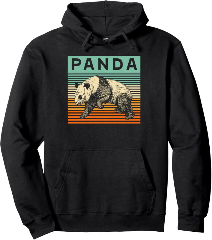 Retro Panda Weinlese Panda Pullover Hoodie
