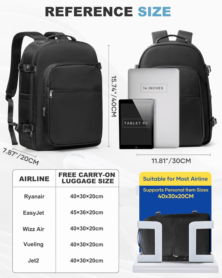 Vakuum Rucksack 40x30x20 Wizzair Ryanair Handgepäck 40x30x20 Rucksack Handgepäck Flugzeug Reiserucks