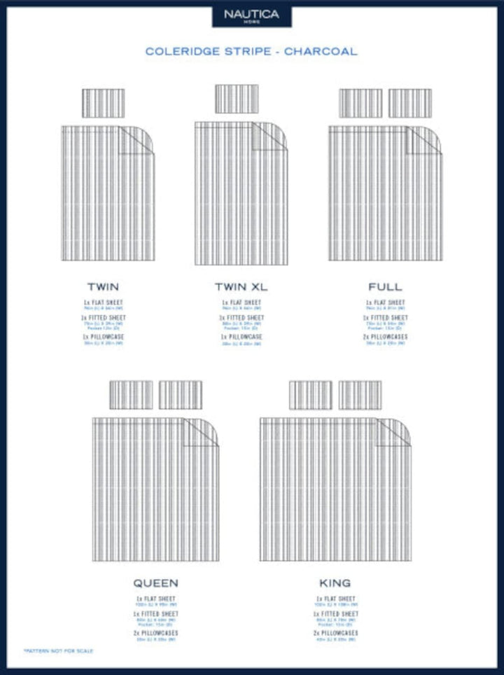 Nautica - Perkal-Kollektion – Bettwäsche-Set – 100% Baumwolle, knackig und kühl, leichte und feuchti