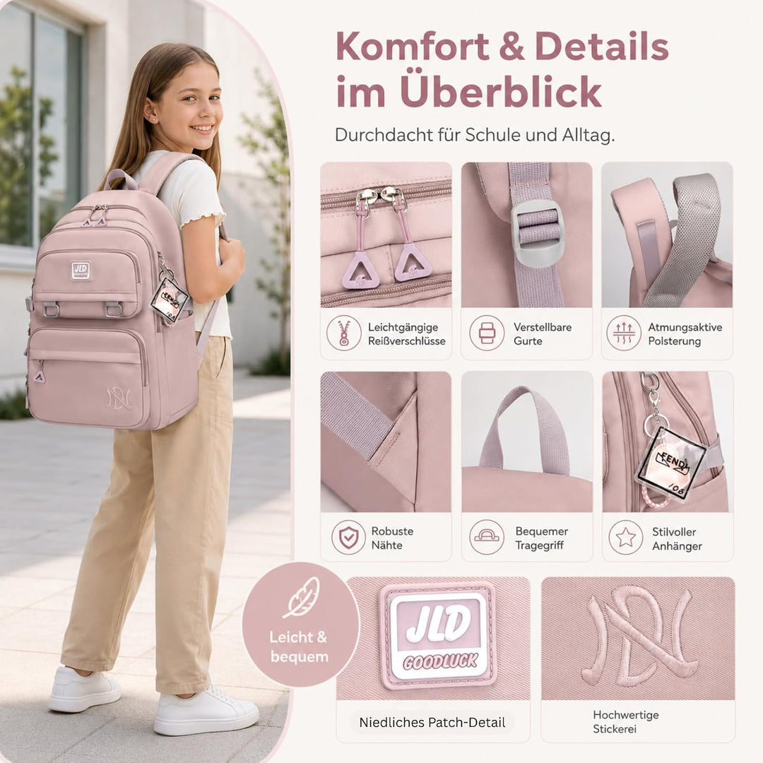 JANSBEN Schulrucksack jungen mädchen teenager schultasche Wasserdicht Rucksack Damen herren schulran