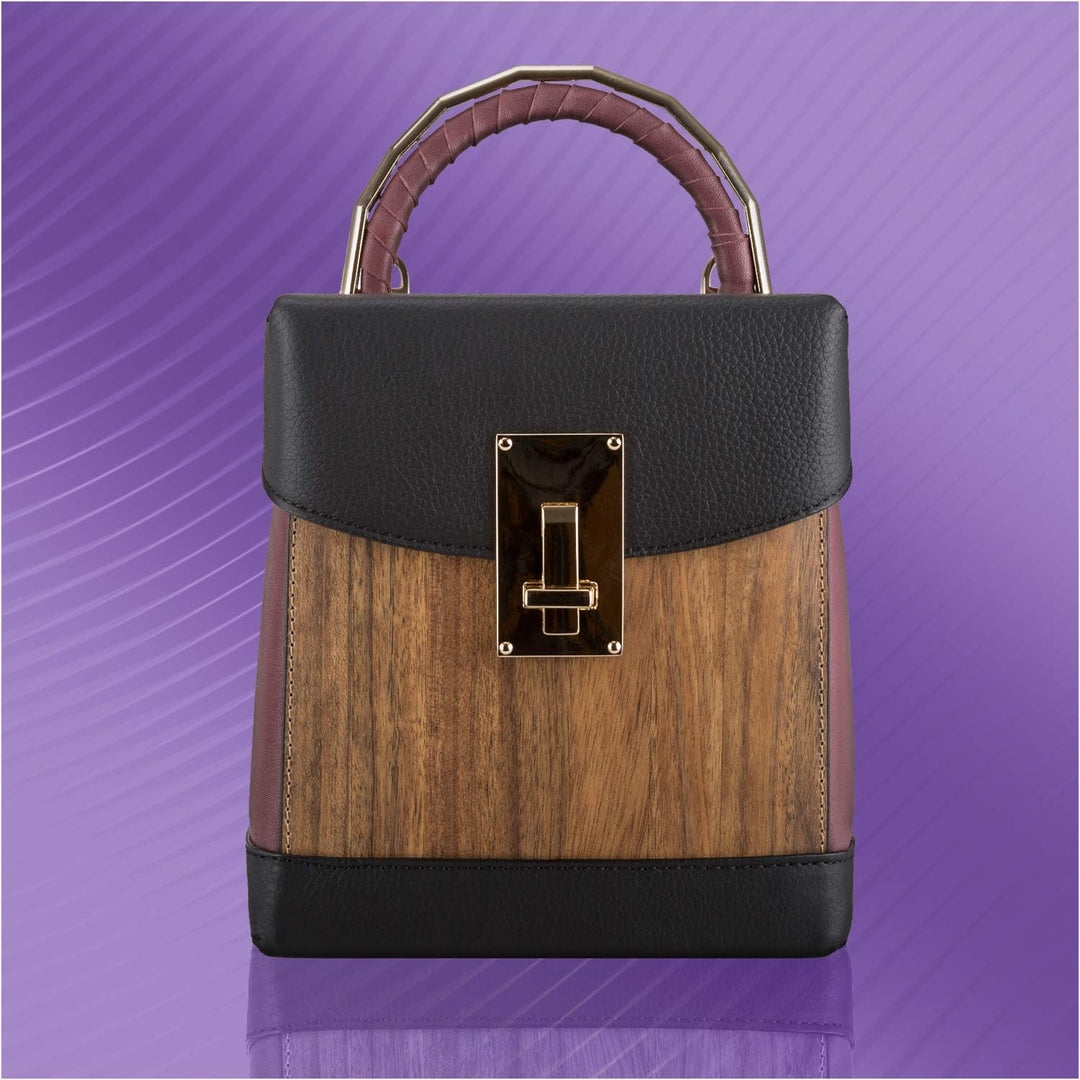 Sebastian Sturm Umhängetasche »Lara« | Echtes Holz und Leder | Handtasche Klein Rot / Amazaque