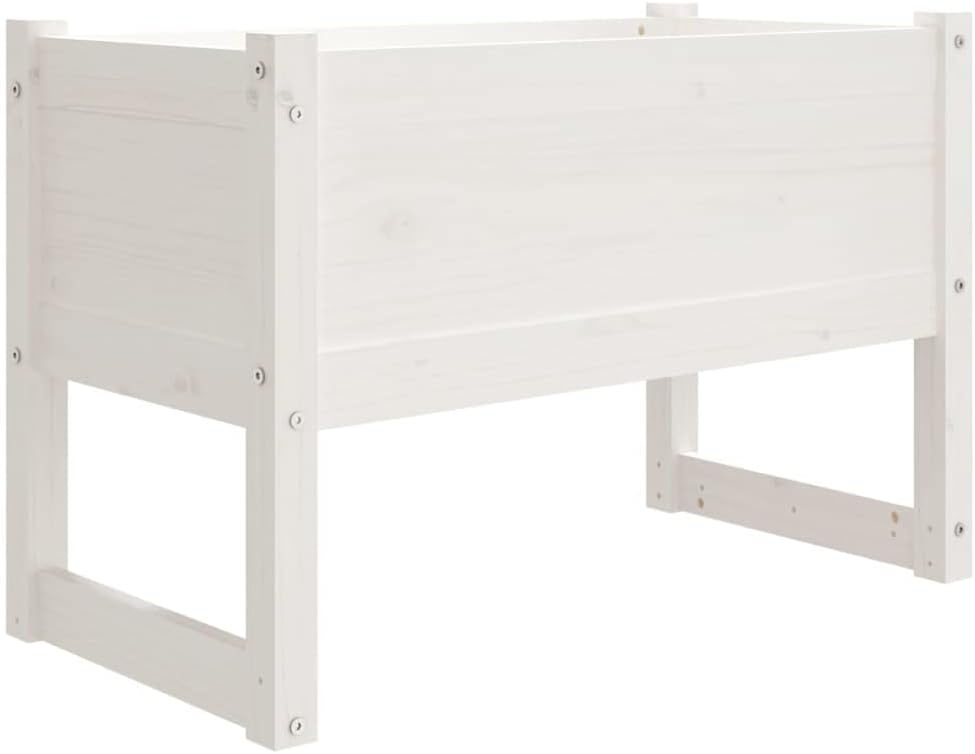 homiuse Pflanzkübel Weiss 78x40x52 cm Massivholz KieferHochbeet Blumentopf Gross PflanzküBel Gross A