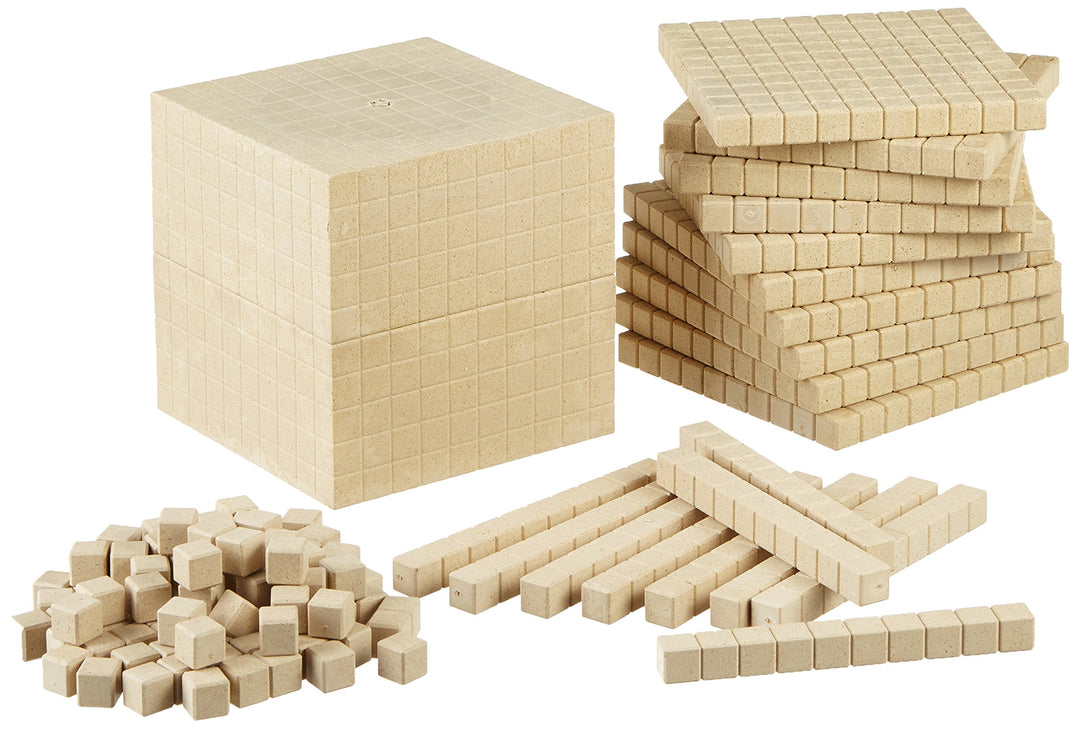 Dienes Grundsortiment Würfel 121 teilig, mathematische Dezimalwürfel im Set