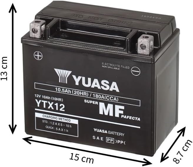 Yuasa YTX12-BS (WC) wartungsfreie Batterie