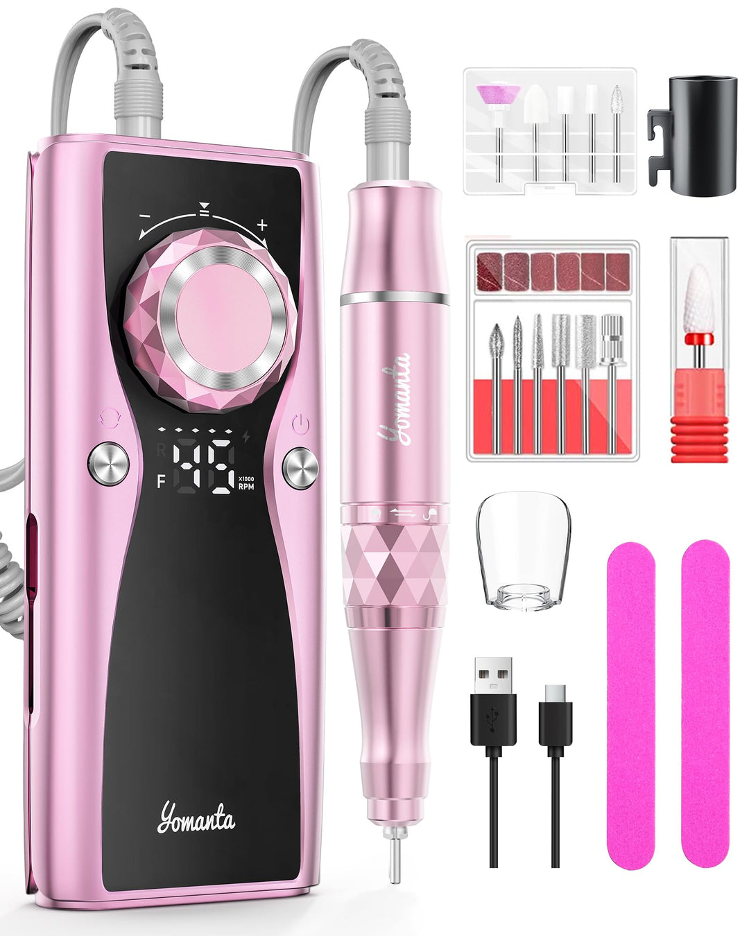 Nagelfräser professionell set 45000 RPM Tragbare Elektrische nagelfräser 10H+Batterielebensdauer Wie