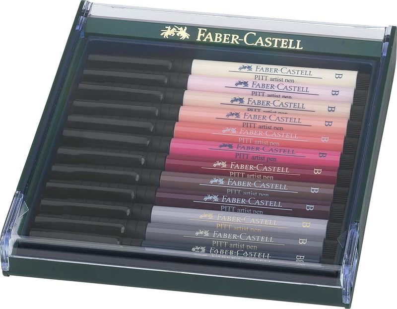 Faber-Castell 267424 - Tuschezeichner Pitt Artist Pen, 12er Packung, Hauttöne hauttöne Single, hautt