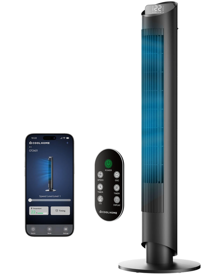 CF2401 Turmventilator mit Fernbedienung, App - Leiser Standventilator mit Timer, LED - Ventilator ki
