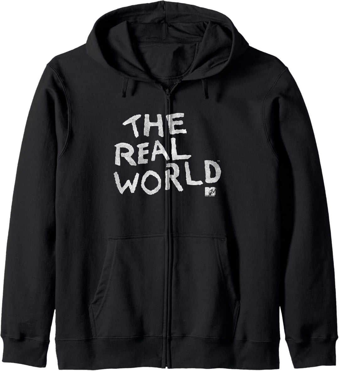 MTV The Real World White Text Title Logo Kapuzenjacke