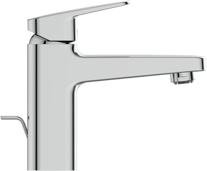 Ideal Standard BD230AA Ceraplan Waschtischarmatur H90, mit Zugknopf-Ablaufgarnitur, Ausladung 12,4 c