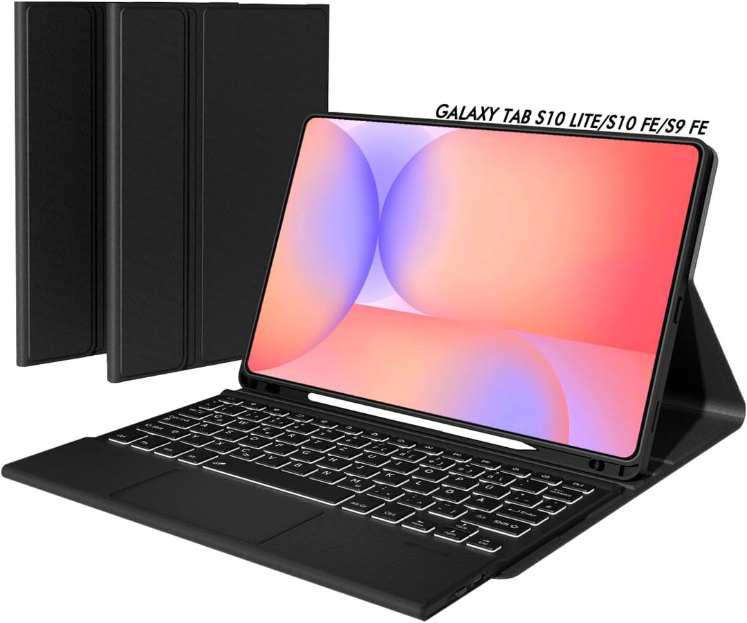 Doohoeek Schutzhülle mit Tastatur für Samsung Galaxy Tab S10 Lite 10,9 Zoll / S10 FE / S9 FE / S9 11