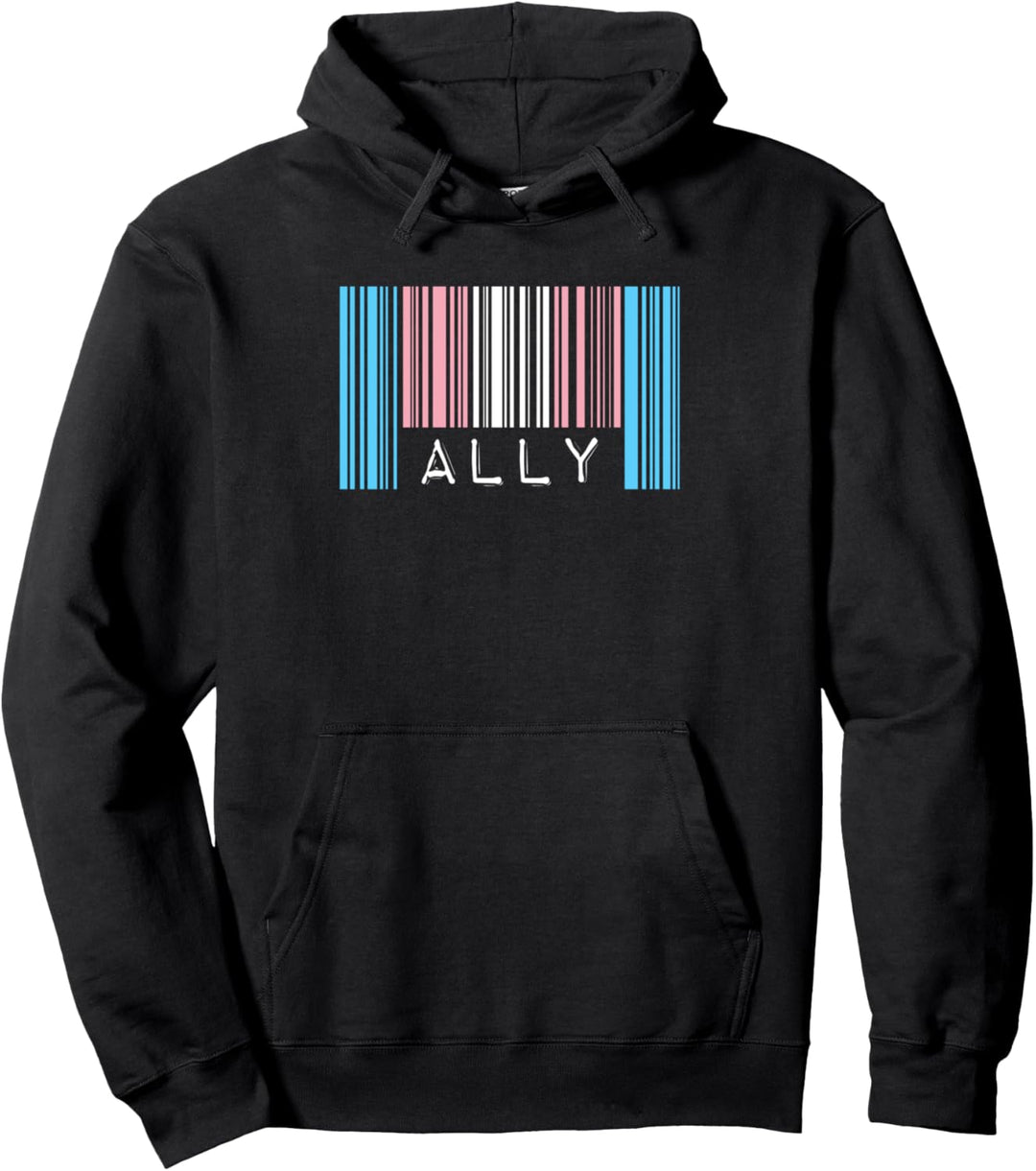 Transgender Barcode Pride Trans Ally LGBTQ Flag Ästhetisch Pullover Hoodie
