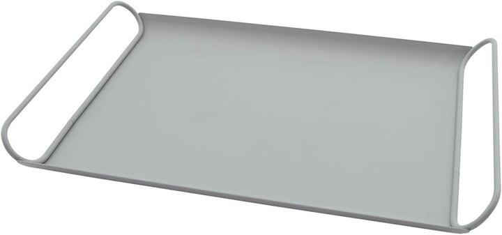 Point-Virgule Serviertablett aus Metall mit Handgriffe, Trendiger deko tablett für Küche, Salbeigrün