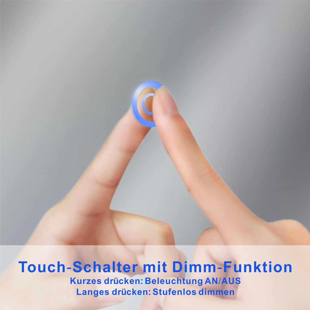 AQUABATOS BORAS-Serie Badspiegel mit indirekte LED Beleuchtung 50x70 cm Badezimmerspiegel für Gäste