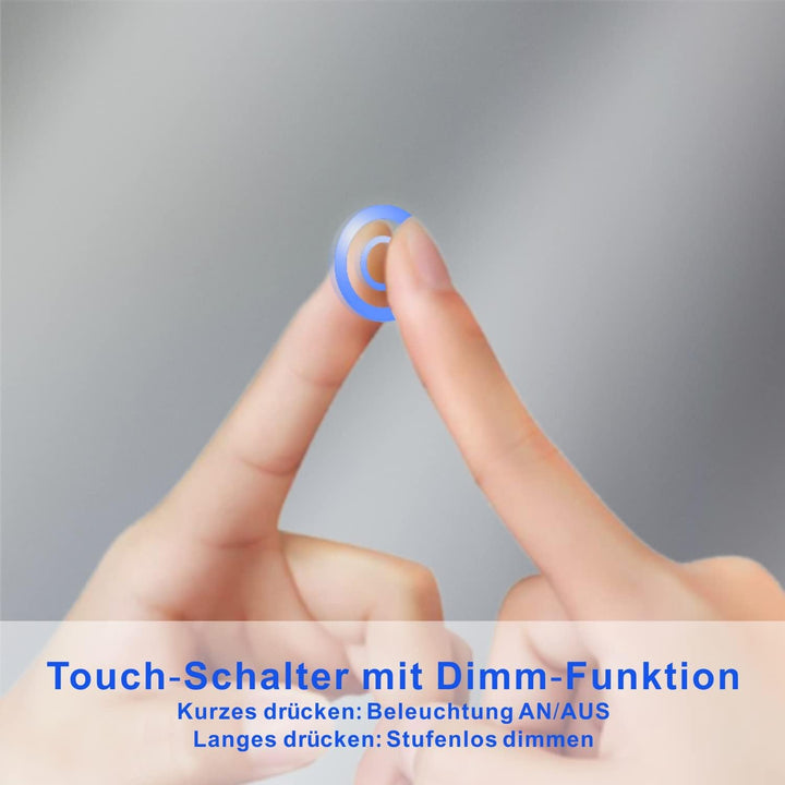 AQUABATOS BORAS-Serie Badspiegel mit indirekte LED Beleuchtung 50x70 cm Badezimmerspiegel für Gäste