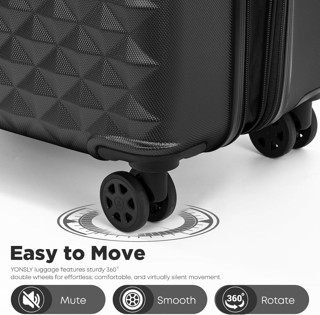 Reisekoffer Suitcase, Erweiterbarer Hartschalenkoffer Trolley mit TSA-Schloss und hochwertigem YKK-R