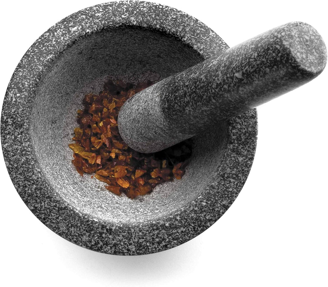 LACOR 60512 Mörser Und Stampfe Der Granit, Stein, grau, 12 x 12 x 8 cm, 12 x 12 x 8 cm