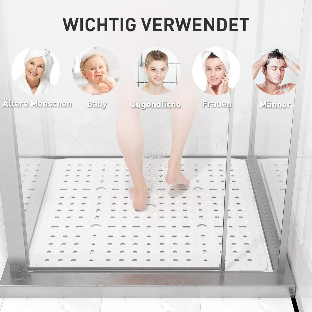 XIYUNTE Gross Duschmatte rutschfest Anti Schimmel - 70x70cm XL Quadratische rutschfeste Duschmatten