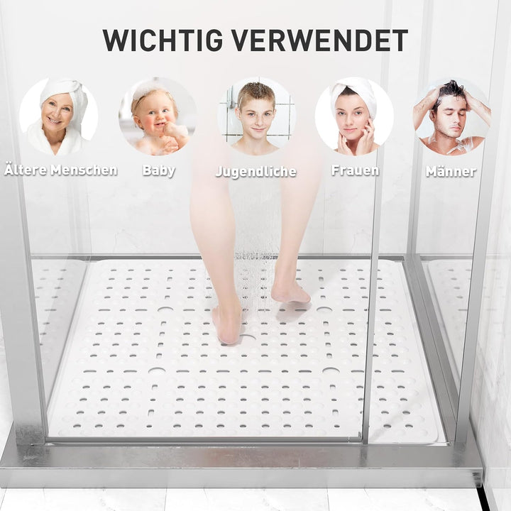 XIYUNTE Gross Duschmatte rutschfest Anti Schimmel - 70x70cm XL Quadratische rutschfeste Duschmatten