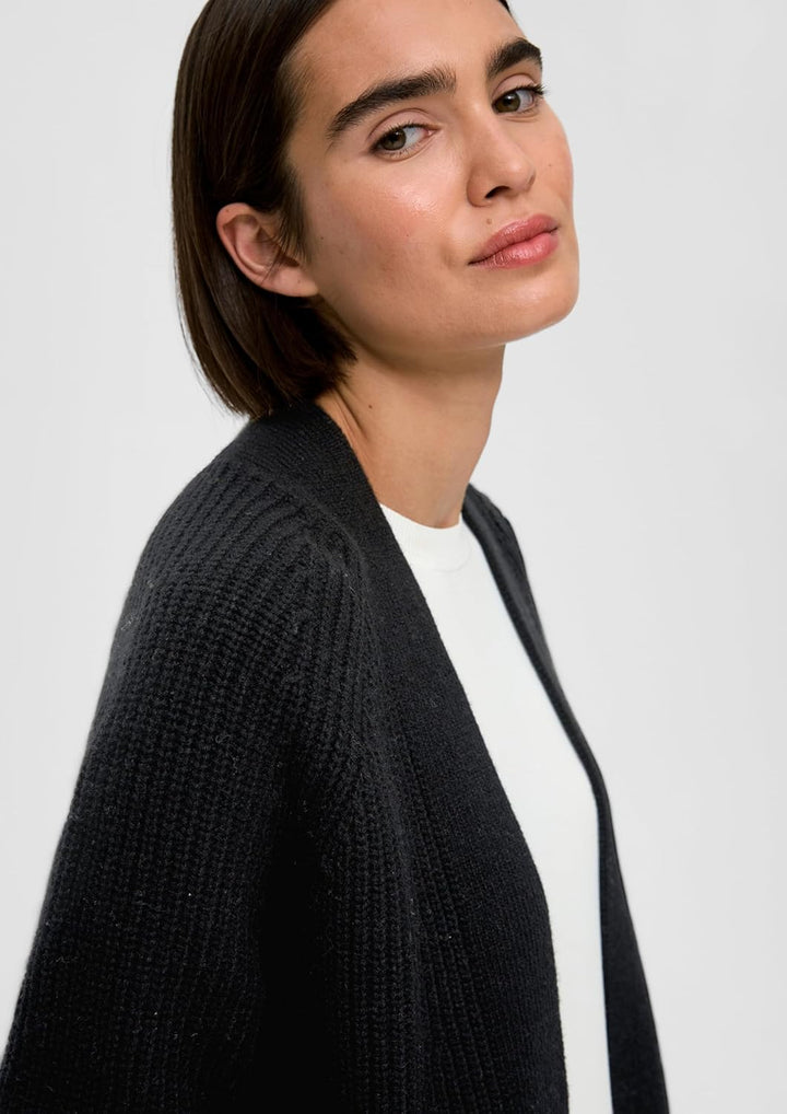 s.Oliver Kurzer Cardigan aus Wollmix 46 Schwarz, 46 Schwarz