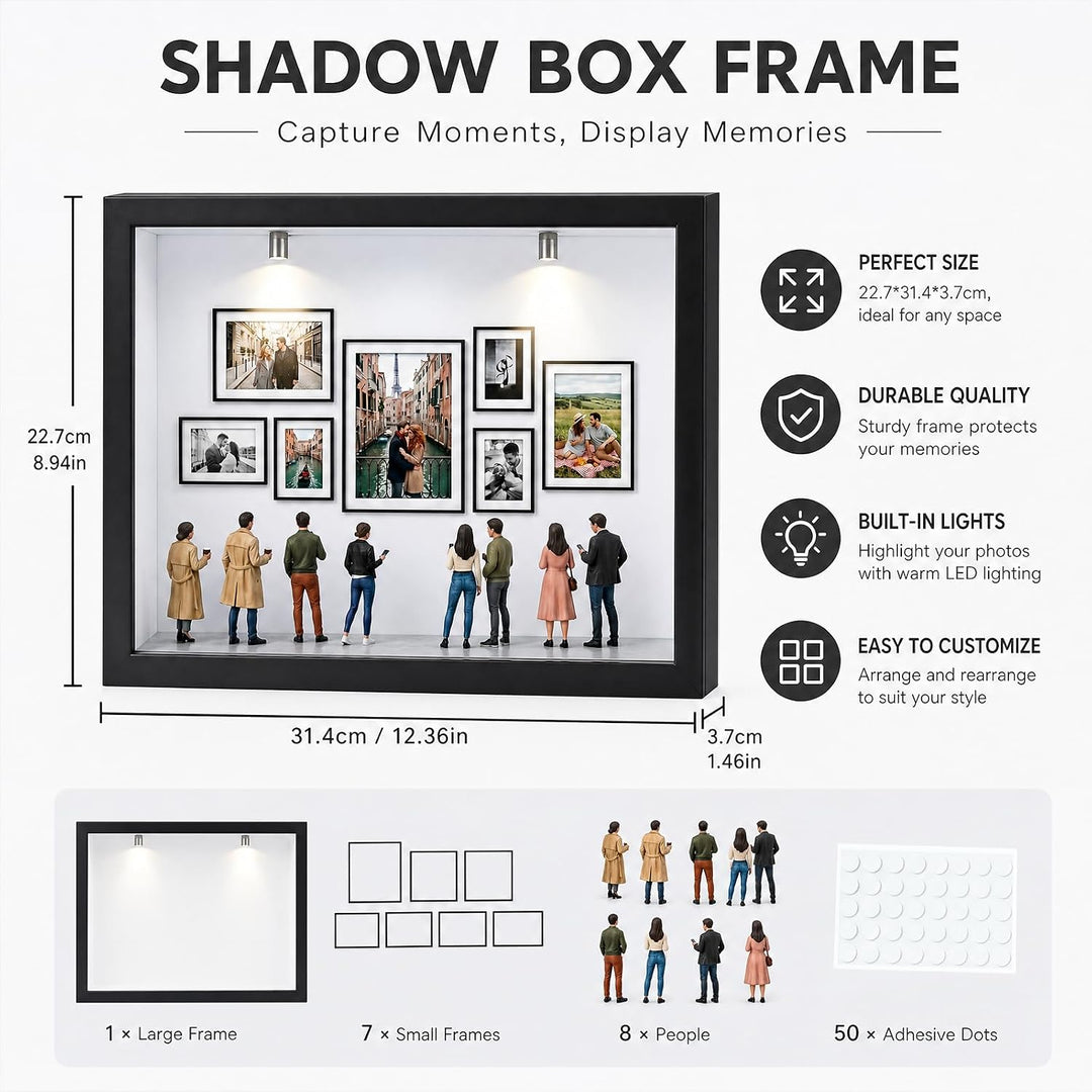 DIY Mini Museum Bilderrahmen, Foto Erinnerungsanzeige Set, Holzrahmen | DIY Mini Museum Silhouette B