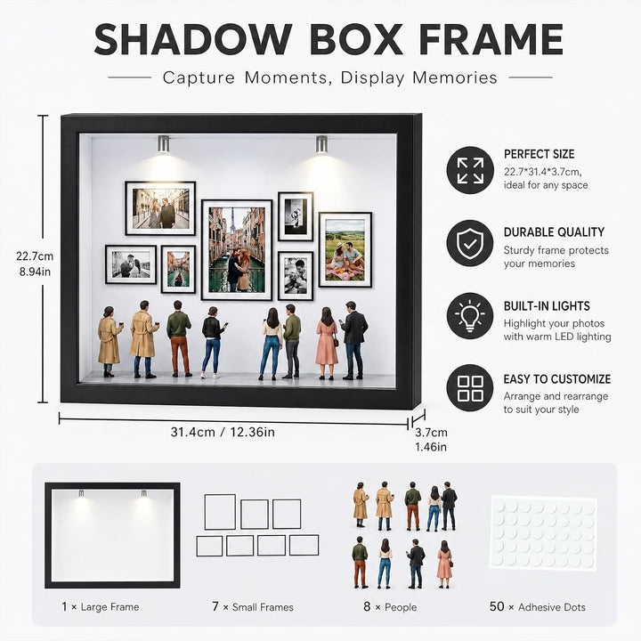 DIY Mini Museum Bilderrahmen, Foto Erinnerungsanzeige Set, Holzrahmen | DIY Mini Museum Silhouette B