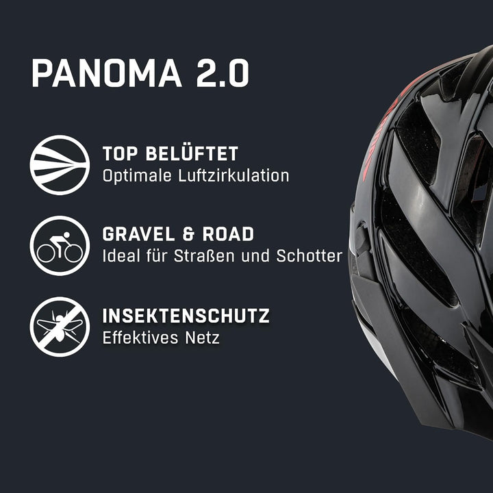 ALPINA PANOMA - Reflektierender & Optimal Belüfteter Fahrradhelm Mit Fliegennetz & Nachrüstbarem LED