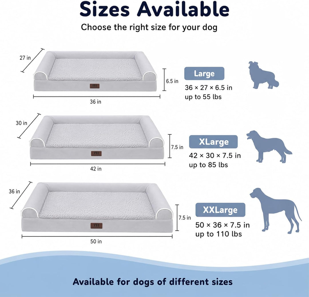WESTERN HOME Orthopädisches Hundebett mittelgrosse Hunde hundesofa Hundecouch Hunde Bettchen mit Hoh