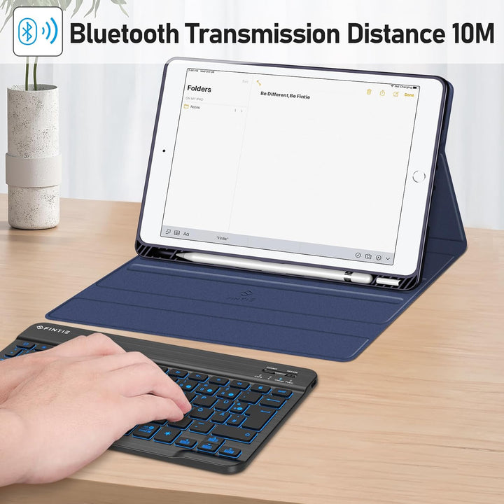 Fintie Hülle mit Tastatur für iPad 9. / 8. / 7. Generation (10.2 Zoll, 2021/2020/2019), Beleuchtete