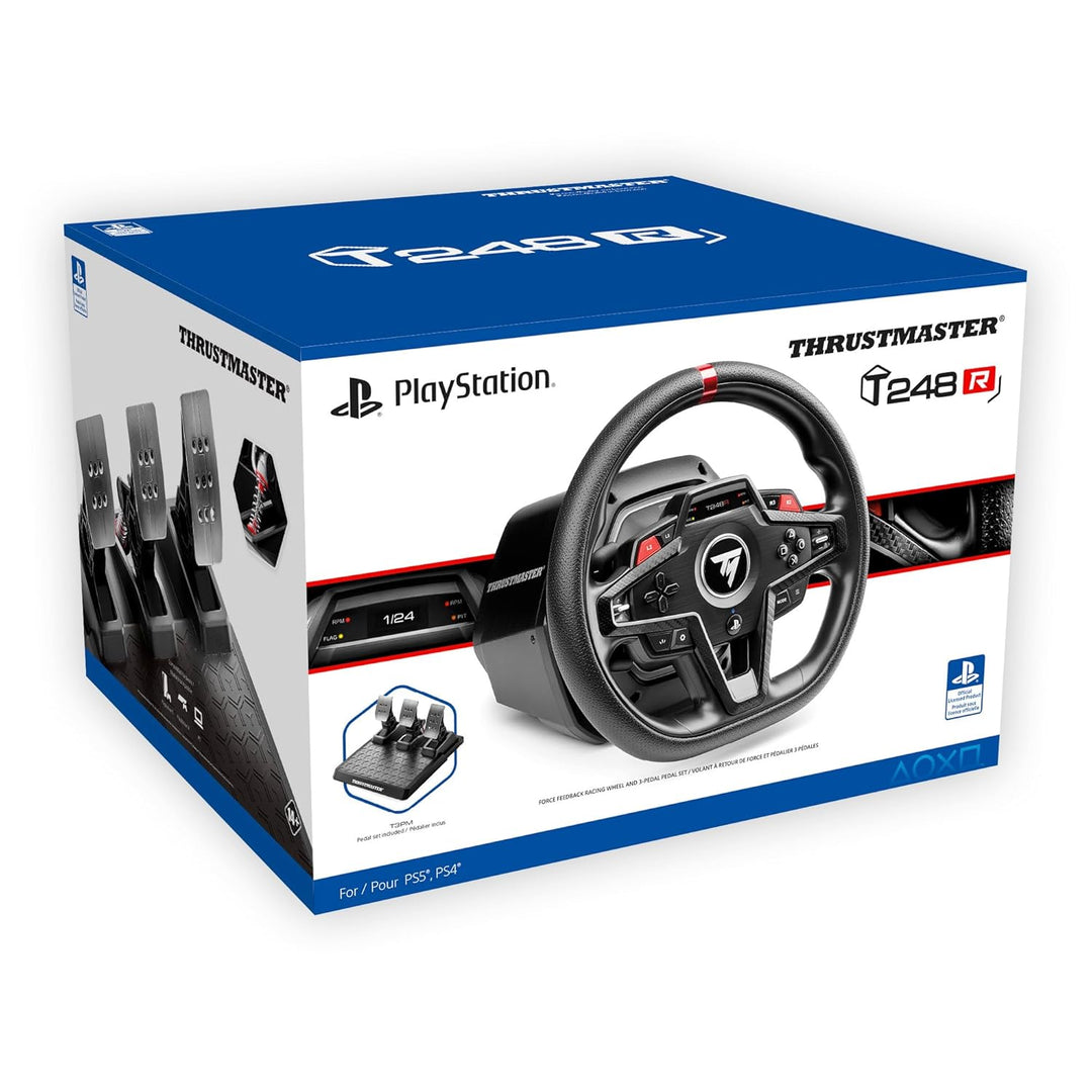 Thrustmaster T248R, Rennlenkrad mit 3,1-Nm-Force-Feedback und Pedalset, Für PS5, PS4 und PC
