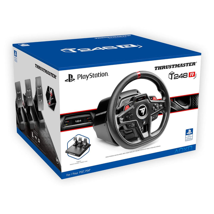 Thrustmaster T248R, Rennlenkrad mit 3,1-Nm-Force-Feedback und Pedalset, Für PS5, PS4 und PC