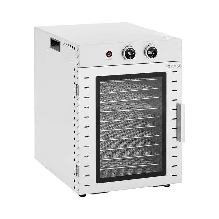 Royal Catering Dörrautomat 1000 W 12 Etagen 40 l Timer bis 24 h 20-90 °C Edelstahl Dörrgerät für Bee