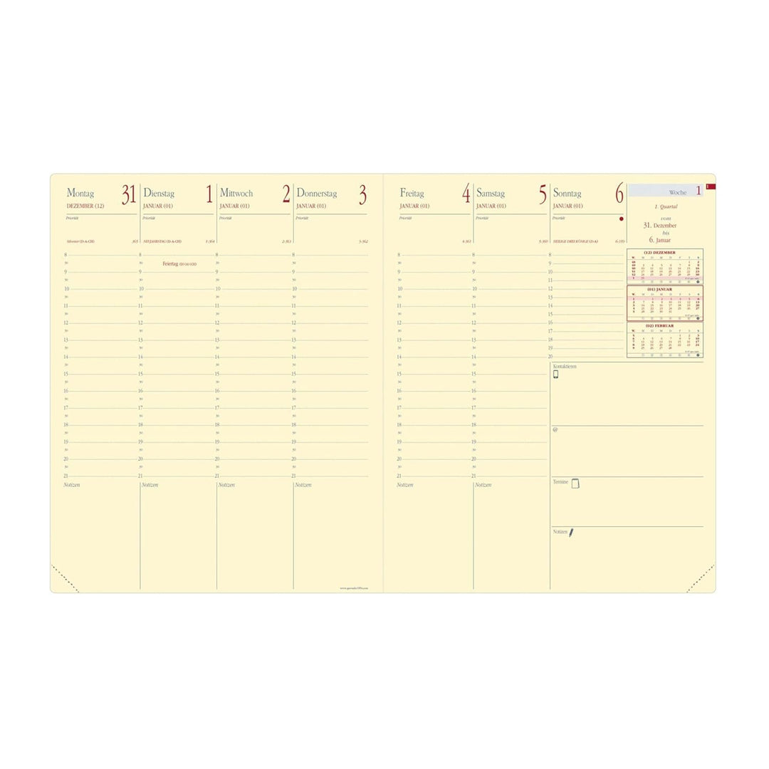 Pre Prestige VZ Marlow bordeaux 2026: PR Prestige Kalender im Schreibtischformat, Gebundenes Buch