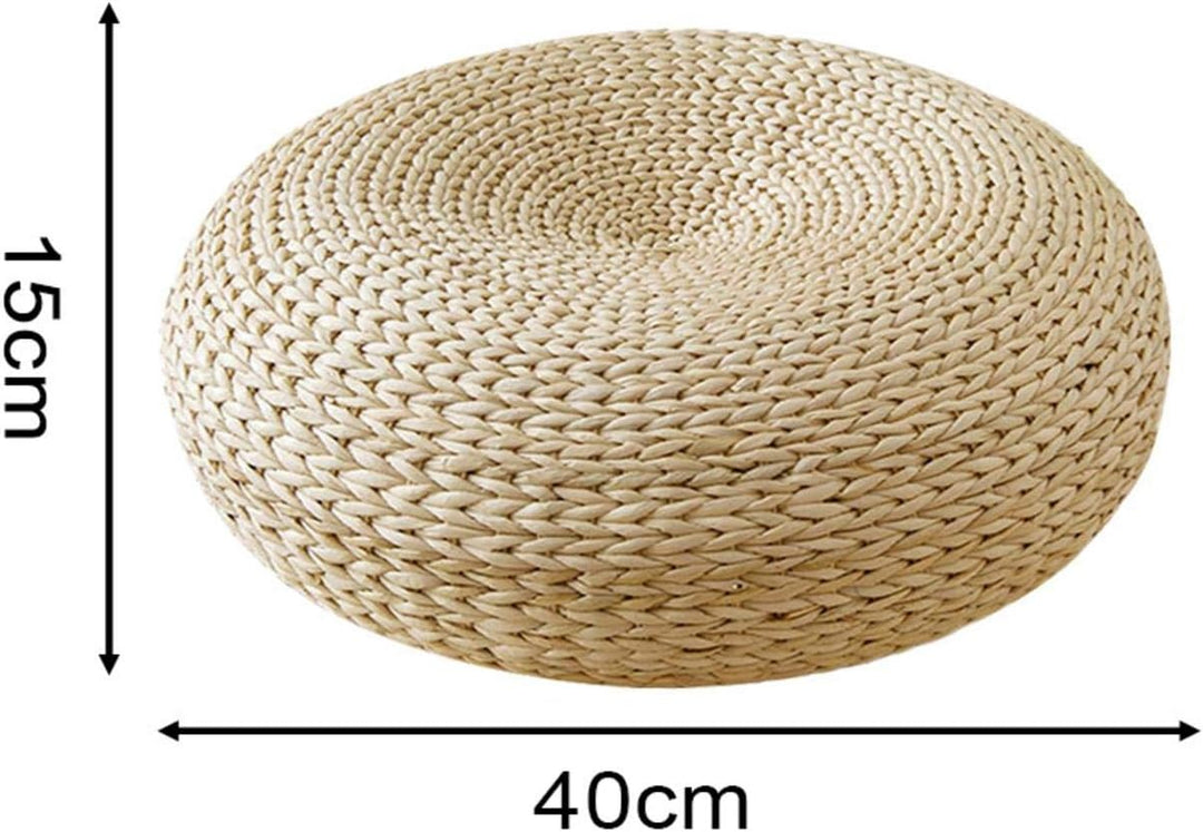 Rundes Sitzkissen aus japanischem Stroh, Futon-Stil, Sitzkissen für den Boden, Tatami, handgeflochte