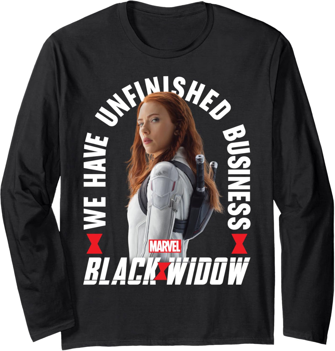 Marvel Black Widow Unfinished Business Portrait Langarmshirt