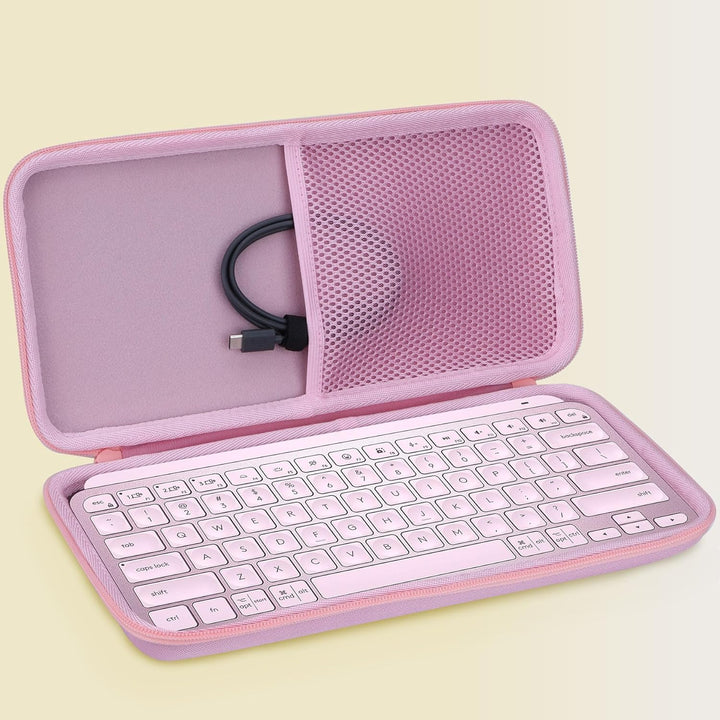 Lebakort Hart Schutzhülle Etui für Logitech MX Keys Mini Kompakt Tastatur Rosa MX Keys Mini Tasche,