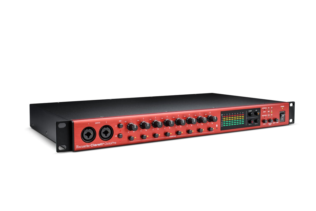 Focusrite Clarett+ OctoPre ADAT-Mikrofonvorverstärker mit acht Ins/Outs in professioneller Qualität