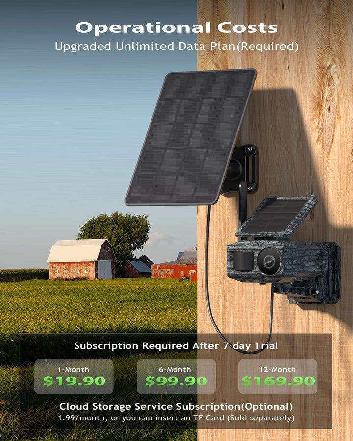 Xega 4G LTE Solar Überwachungskamera mit SIM-Karte & 2 Solarmodulen – Aussen Wildkamera Bewegungserk