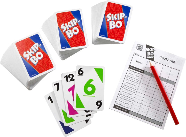 Mattel Games Skip-BO Deluxe, in Metallbox, Kartenspiele für die Familie, Perfekt als Kinderspiel, Re