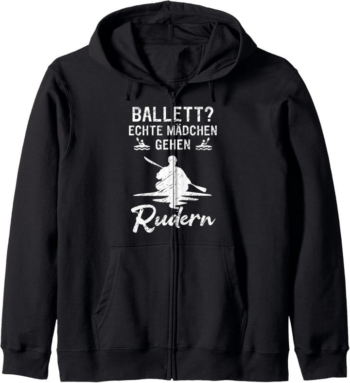 Ballett Echte Mädchen Gehen Rudern Ruderboot Kanu Ruderer Kapuzenjacke