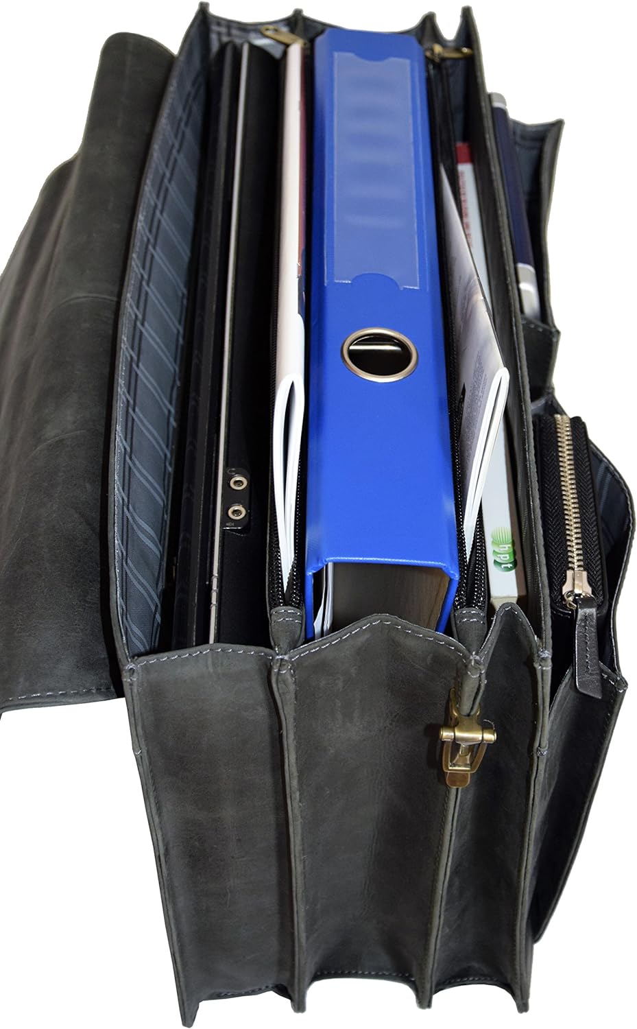 Menzo Aktentasche aus echten Leder, Laptoptasche bis zu 15 Zoll, Vintage Umhängetasche, Messenger ba