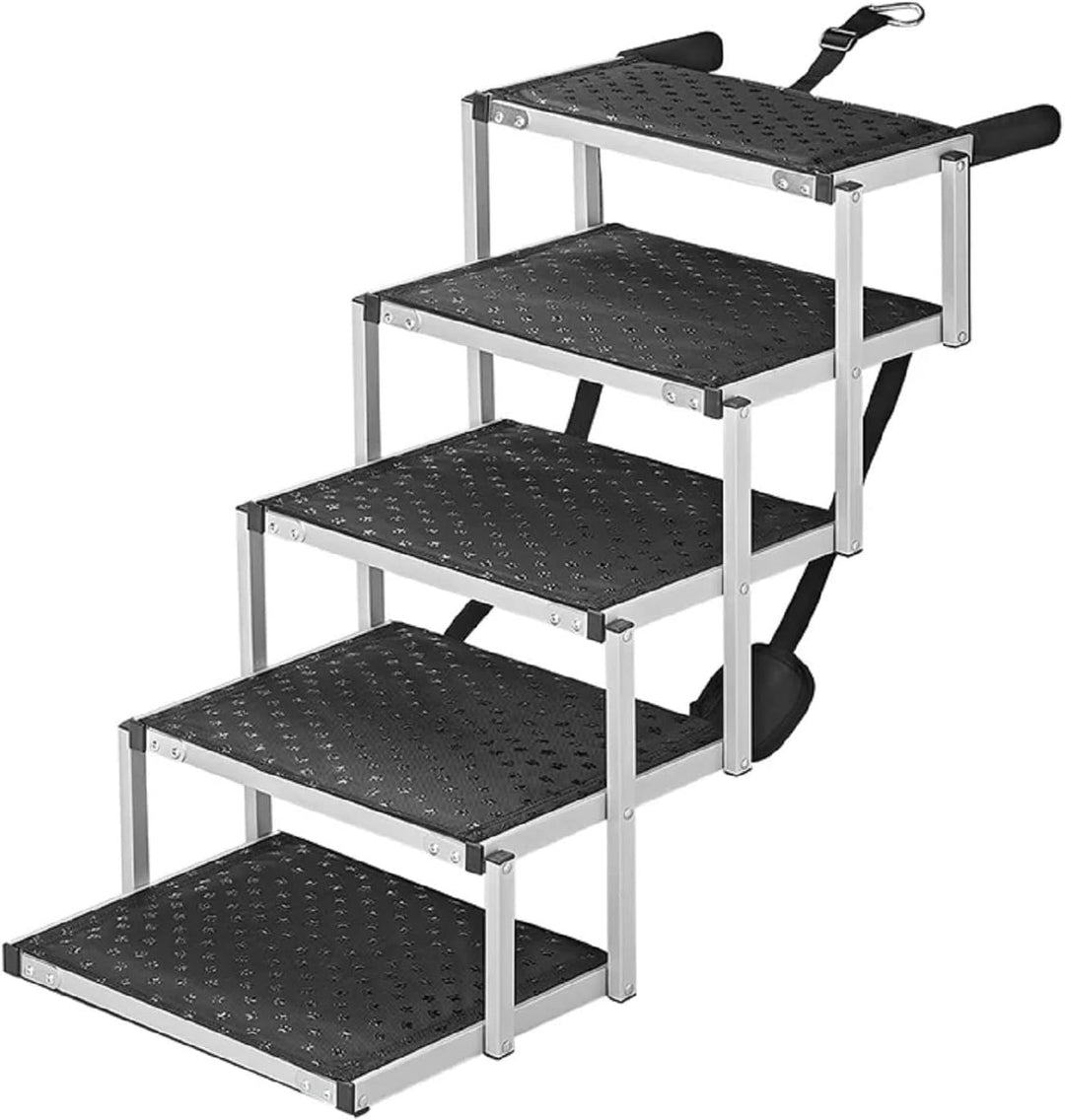 ProPlus Hundetreppe klappbar 5 Stufen Auto Hunde Treppen Hunderampe faltbar Tiertreppe, ca.: 155 x 3
