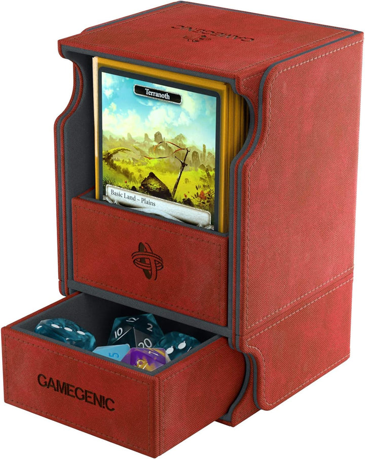 Gamegenic Watchtower 100-Card Convertible Deck Box, Red Rot, Rot